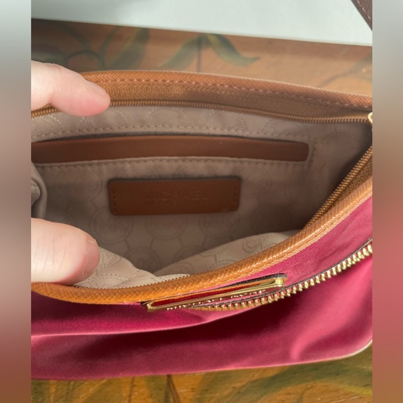 Michael Kors Kampton Maroon Nylon Wristlet - Picture 5 of 17